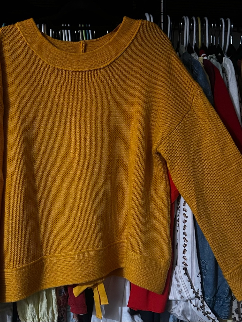 Wonderly Mustard Yellow Crewneck Knit Sweater
